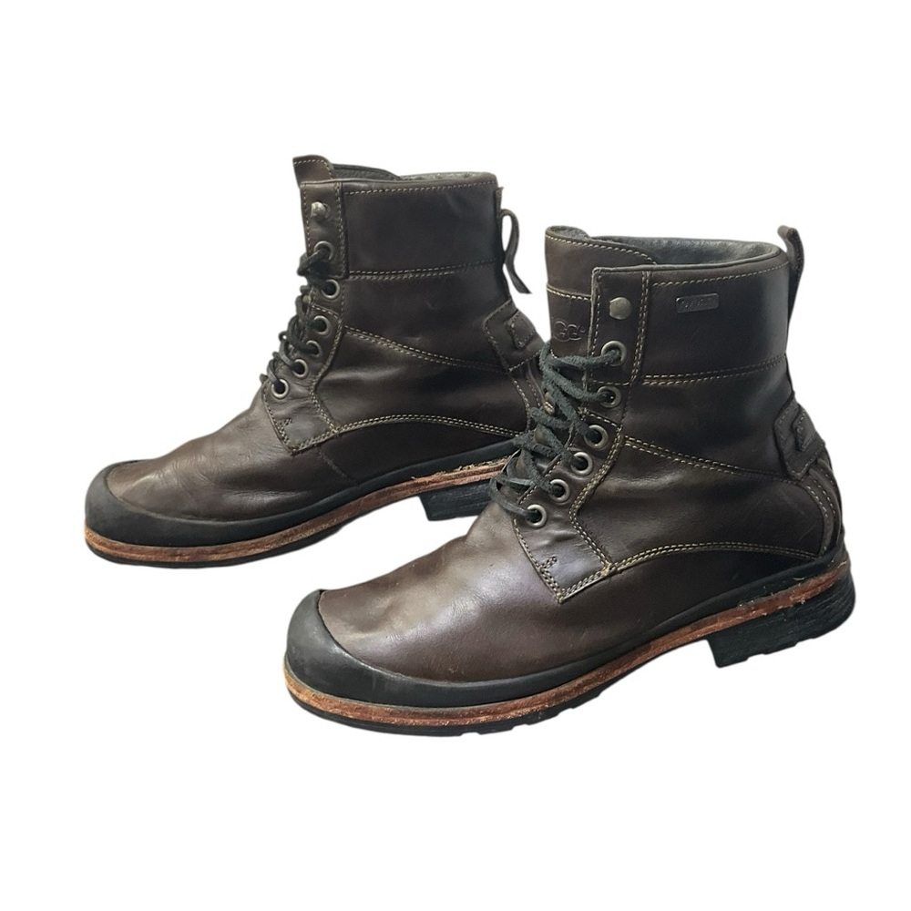 🦬 UGG Australia Howell Grizzly Boots 🥾 Men’s 11 Leather Lace-Up